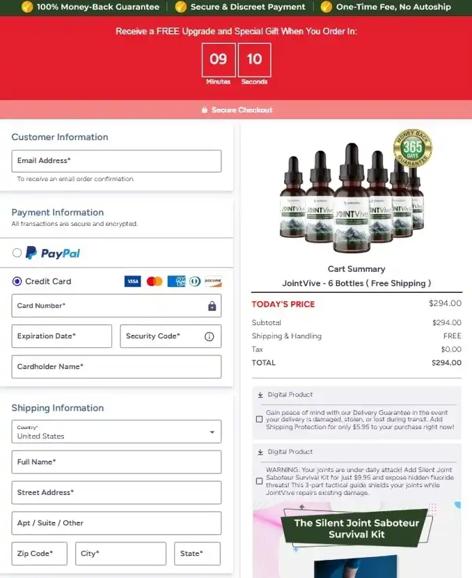 JointVive Order Page